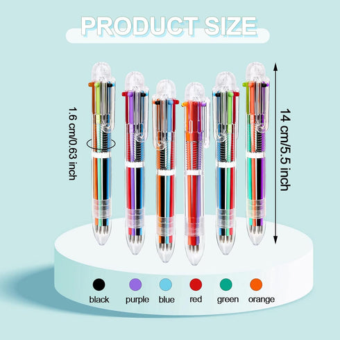 Mluchee 100 Pack Multicolor Pens, 6-in-1 Party Favors, Bulk Fun Pens for Adults and Students