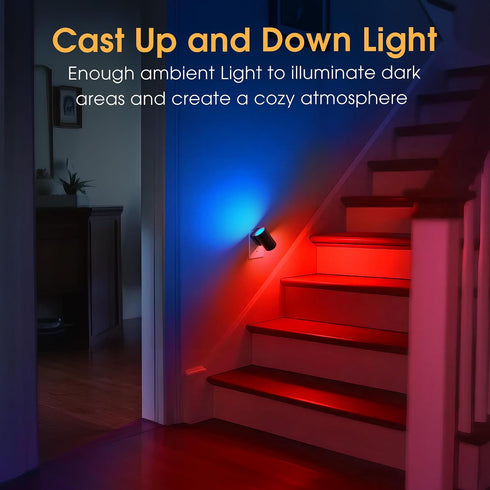 10-Color Kids,180 Gift-2 Pack Briignite Night Lights Plug into Wall, Changing RGB Night Light for Rotatable Plug