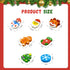 ZAKVOOR 50 Pcs Large Christmas Pencil Erasers Bulk for Classroom, Party Favor, Gift Filling