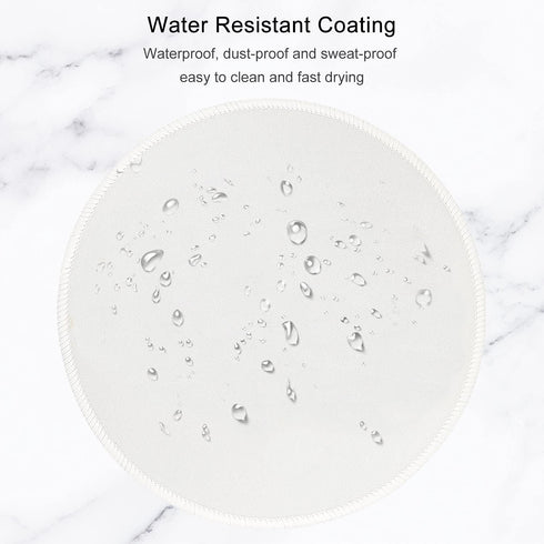 Hsurbtra Premium-Textured Small Round Mouse Pad, 8.7 x 8.7 Inch White, Anti-Slip Waterproof Rubber Mat for Office