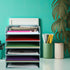 Tatuo 8 Pack Stackable Plastic Paper Trays, Desk Organizer for Classroom, Magazine File, and Documents (Blue Green)