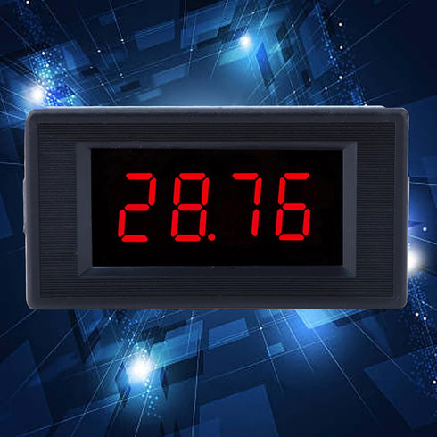Mini Digital DC Voltmeter, 4 Digit Voltage Tester Meter with Red LED Display Panel, 79x43x24 mm for Various Battery