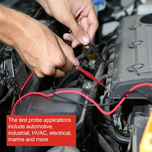 OIIKI 2Pcs 0.7mm Test Probe Pins, Non-Destructive Insulation Wire Piercing Needle, Black & Red