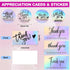 Xvvirnt 50 Pcs Holographic Bubble Mailers,Metallic Bubble Mailers With Thank You Cards and Stickers,Poly Padded