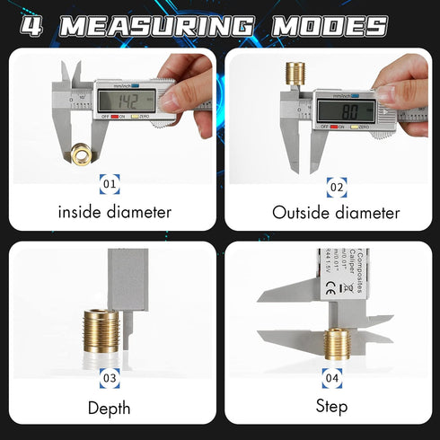 Electronic Digital Caliper, LCD | 0 to 6 inch, inch/mm Conversion, Automatic Shutdown, Ideal for Home/Jewelry/DIY