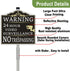 (2Pack) 36" 12 12 Inches 40Mil Large Video Surveillance Sign, No Trespassing Warning Sign, With Long Stake x Thick