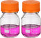 PATIKIL 2 Pack 100ml Borosilicate Glass Reagent Media Storage Bottles with Orange GL32 Screw Cap, Clear
