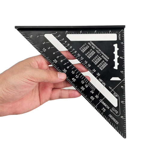 7 inch Rafter Square Aluminum Alloy Triangle Ruler - Double Scale Carpenter Tool for Woodworking and Carpentry