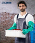 LANON Reusable Heavy Duty Nitrile Chemical Resistant Gloves, 18" Length, Non-Slip, Large, Acid, Alkali, Oil Protection