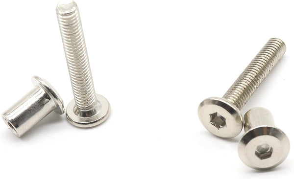 binifiMux 10-Pack M6-1.0 x 35mm Rivet, Countersunk Hex Head Socket Cap Bolt and Barrel Nut