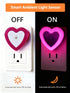 in(4-Pack), 0.5W LED Night Lights Plug Dusk to Dawn Sensor Auto-On/Off, Cute Nightlight Heart Shaped for Bedroom