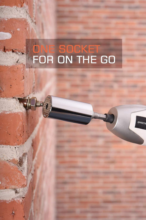Universal Socket, Self-adjusting Socket Fits Standard 1/4'' - 3/4'' Metric, Adapter Socket for Wrench Ratchet