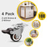 Molen 1" Low Profile TPR Casters Wheels Set of 4 for Small Box, Baby Crib, Clothes Box, Toy Box, Tool Box