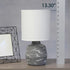 LT1171-GRY 13.78" Simple Designs Chic Glow Marble Inspired Ceramic Table Lamp with Fabric Shade, for Bedroom, Office
