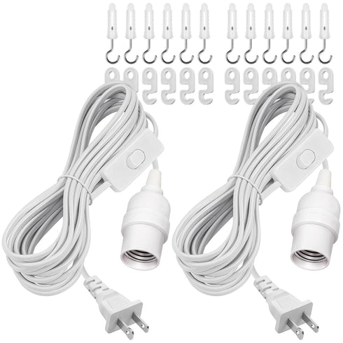 DiCUNO Hanging Lantern Extension Cord Cable, E26 Pendant Light Socket On Off