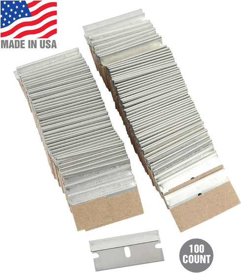 25181 100 Pack OEMTOOLS Razor Blades, Utility Knife Blades Refills, High Carbon Steel Utility Blades for Removing Paint