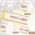 Zonon Rose Gold Boss Lady Sign, Acrylic Desk Name Plate with White Background for Women Office Decor
