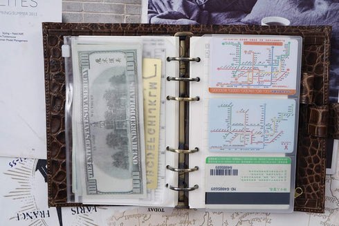 Moterm 2 PCs Page Lifter, Transparent Separator, Bookmark Ruler, PVC Storage Card Holder, Zipper Bag for Planner