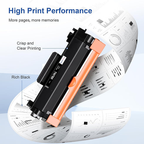 TN760 Toner Cartridge Replacement for Brother TN-760 TN730 High Yield for DCP-L2550DW HL-L2350DW MFC-L2710DW Printer (4