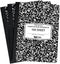 EPI Wide Ruled Black Marble Composition Notebook, 100 Sheets, 3-Pack