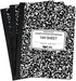 EPI Wide Ruled Black Marble Composition Notebook, 100 Sheets, 3-Pack
