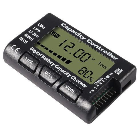 RC Cellmeter 7 Digital Battery Capacity Checker, Voltage Tester for LiPo, Life, Li-ion, NiMH, Nicd Cells, 2PCS