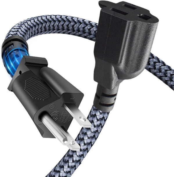 Goalfish Power Extension Cord Heavy Duty 13A 3.3ft Nylon Braided 16 AWG 3