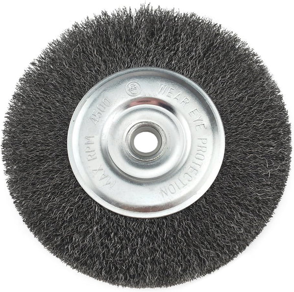 IVY Classic 39056 6-Inch x 5/8 - 1/2-Inch Arbor, Carbon Steel Crimped Bench Wire Wheel - 0.012-Inch Coarse, 1/Card