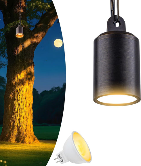 Low Voltage Brass Hanging Light Outdoor, 12V Landscape Pendant Tree Light, Replaceable