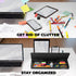 Desktop Whiteboard - Glass Dry Erase White Board, Desk Computer Buddy, 2 Pack with Phone & Tablet Slot, Black