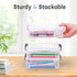6 Pack) Extra Large Pencil Box, Plastic Hard Pencil Pen Case, Clear Crayon Box Bulk Marker Organizer, Plastic Storage