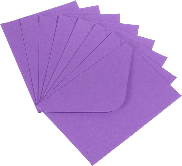 PATIKIL Mini Envelopes, 50 Pack Mini Gift Card Business Card Envelopes for Weddings, Purple