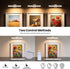 Giawosth 3 (2 Pack) Battery Operated Picture Lights for Wall, White Wireless Art Light for Paintings, Rechargeable