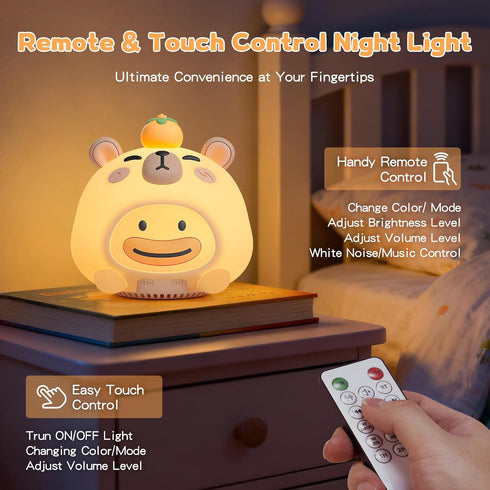 20 3 Baby Sound Machine, Soothing Sounds White Nosie for Sleeping, Rechargeable Night Light with Speaker, Brightness