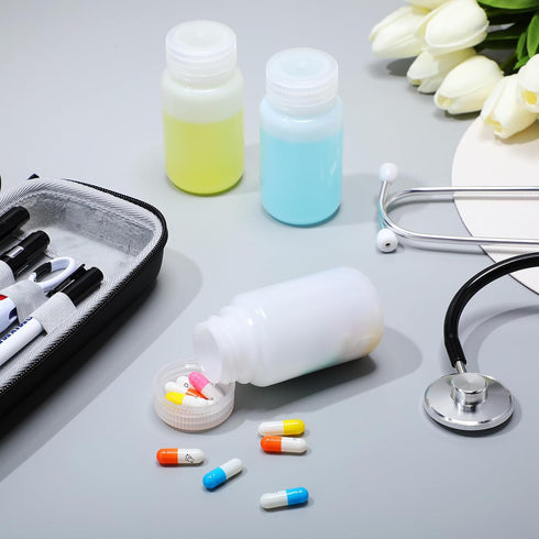 Zhehao 30 Pcs 4 oz Polypropylene Wide Mouth Reagent Bottles, Leakproof HDPE Bottle Container for Lab