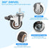 2 Inch 4 Pack 360 M8 15 mm 231 Lbs PATIKIL Stem Casters Wheel with Brake, Low Profile TPR Threaded Swivel Wheel Quiet