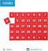 MasterVision Magnetic Calendar Board, Set of 35-1" Numbers, White on Red, Perfect for Dry Erase Planning