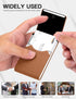 Padike Leather Business Card Holder - Slim Metal Case with Magnetic Shut (Apricot)