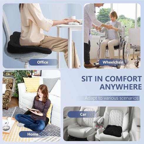 Gel Seat Cushion, Thick Office Chair Cushion for Long Sitting, Sciatica & Hip Pain Relief, Egg Seat Cushion for