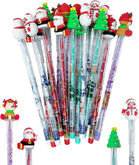 Christmas Mechanical Pencils for Kids, 36 Pack Retractable Pencils with Santa, Snowman, Elk for Party Favors