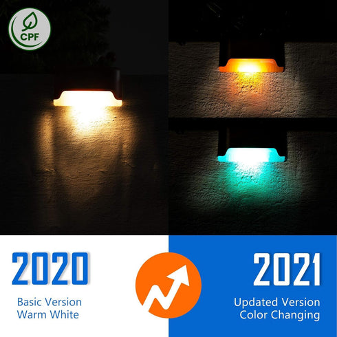 16 Pack SOLPEX Color Changing Solar Deck Lights, Waterproof LED Lights for Decks,Stairs,Fences,Yards and Patios
