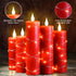 Candles,Set 5 Upinmz Red Flameless Candle with Remote Control and Timer,Flickering Battery Operated Candles with String