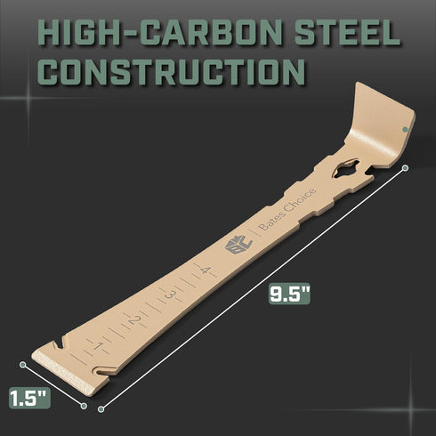 Bates- Pry Bar Scraper, 9.5-Inch, Carbon Steel, Pry Tool, Scrape and Pry Bar, Metal Pry Tool, Flat Pry Bar, Prybar, Pry Bars, Trim Puller Tool for Baseboard, Flat Bar Pry Bar, Pry Bar Tool