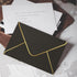 Black 5x7 Envelopes 50 Pcs, Goefun A7 V-Flap Envelopes with Gold Border for Baby Shower, Graduation, Announcements