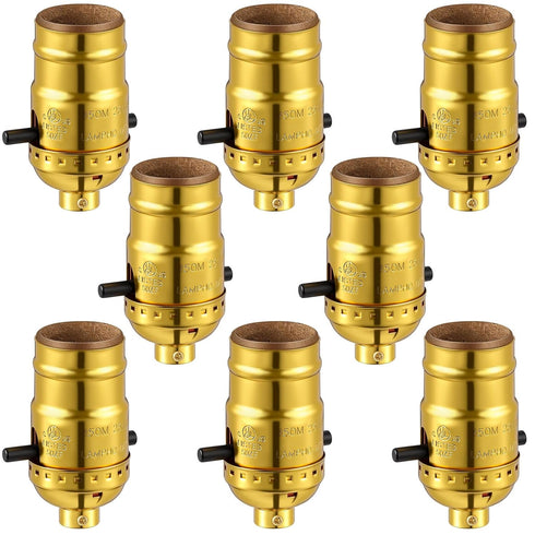 Saysurey 8 Pack UL Listed Lamp Socket with Push On/Off, E26 Threaded Base,