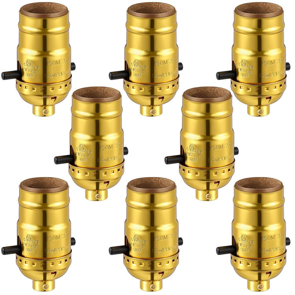 Saysurey 8 Pack UL Listed Lamp Socket with Push On/Off, E26 Threaded Base,