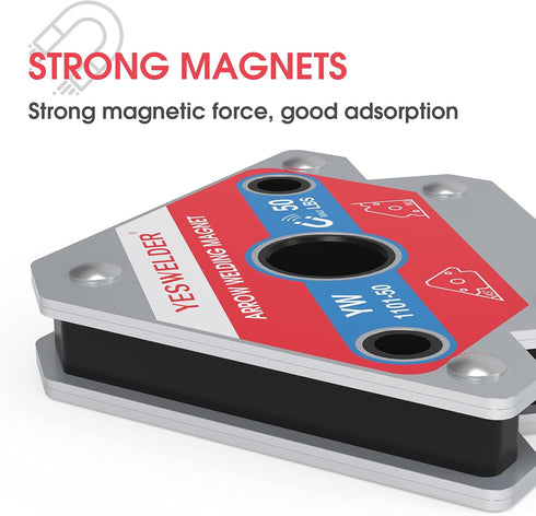 YESWELDER 50 LB Welding Magnet-4 Pieces of Magnetic Welding Holder 50 LBS Holding Power Welding Accessories by YESWELDER