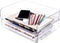 Tomorotec Desk Letter Tray Set, A4 Size Clear PET Stackable Document Organizer, Side Load Anti-Skid Support (2X
