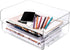 Tomorotec Desk Letter Tray Set, A4 Size Clear PET Stackable Document Organizer, Side Load Anti-Skid Support (2X