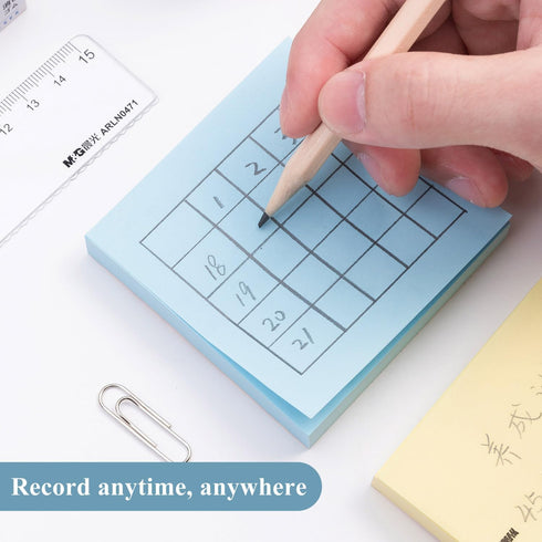 M&G 4 Pack 400 Sheet Sticky Notes, 3x3 inch Post its Neutral Colors Self-Stick Note Pads for Home School Offices.